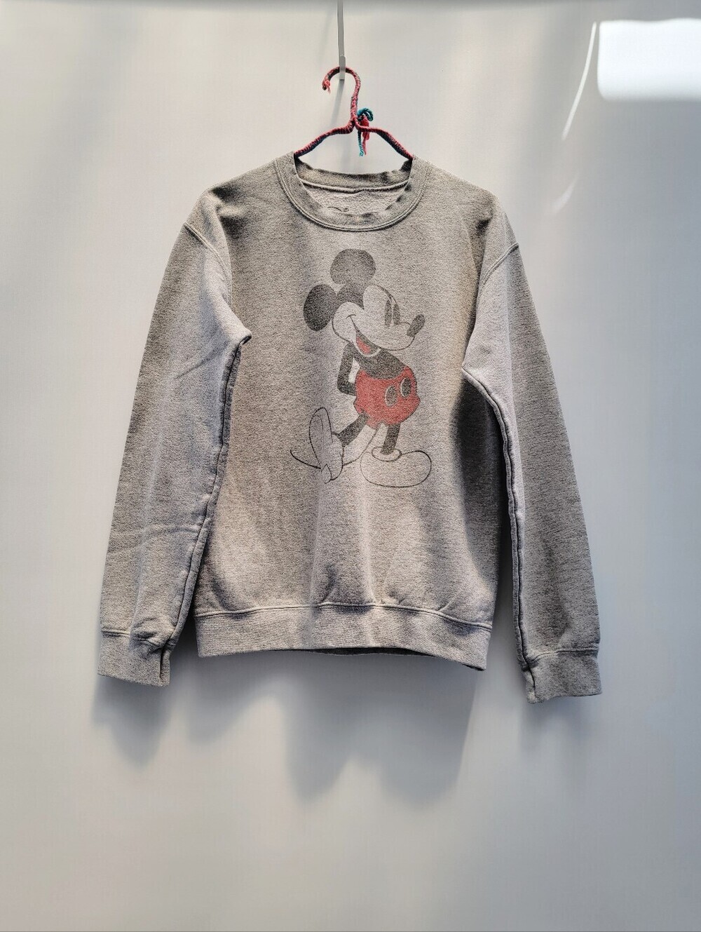 Disney Mickey Vintage Mouse Sweatshirt Size Small Gray Minimalist Classic Retro